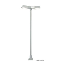 Viessmann 60971 Straßenleuchte modern, doppelt, Kontaktstecksockel, 2 LEDs weiß, 100 mm hoch, H0