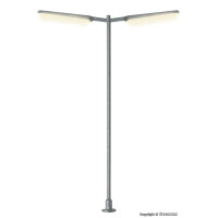 Viessmann 6099 Schlanke Straßenleuchte doppelt, 2 LEDs weiß, 87 mm hoch, H0