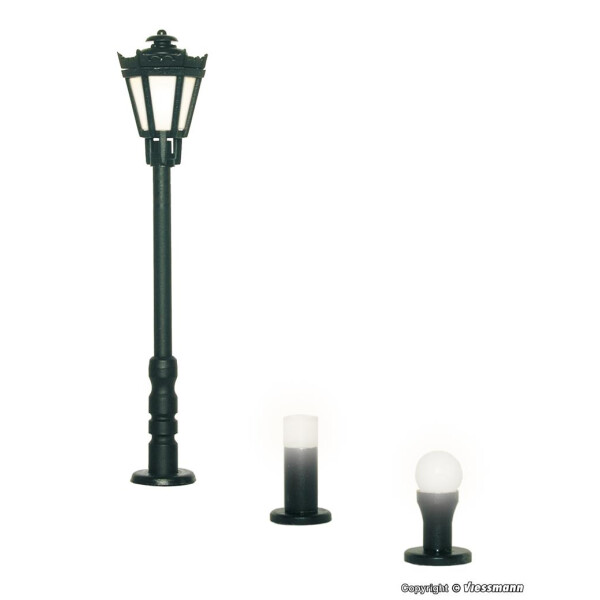 Viessmann 6160 Gartenleuchten-Set, 3 Leuchten, schwarz, H0