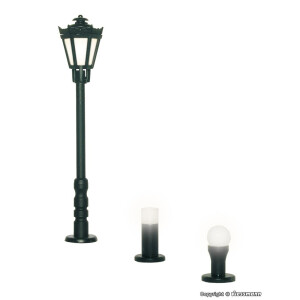 Viessmann 6160 Gartenleuchten-Set, 3 Leuchten, schwarz, H0