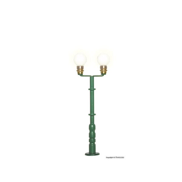 Viessmann 6305 Kugelleuchte zweiflammig, grün, 2 LEDs warmweiß, H0
