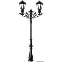 Viessmann 6397 Gaslaterne zweiflammig, 2 LEDs warmweiß, 55 cm hoch. H0